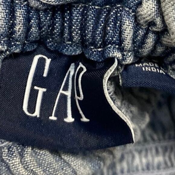 Gap Blue Denim Chambray Smocked Flutter Sleeve Ruffle Midi A-line Dress Size XS - Picture 3 of 4